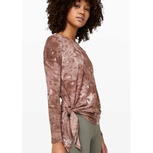Lululemon To The Point Long Sleeve *Mist Diamond Dye Pink Bliss Spanish Oak